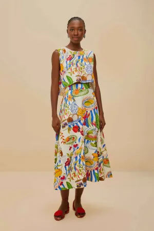 Off-White Fresh Table LENZING? ECOVERO? Euroflax? Midi Skirt Washable fabric Elevated Casual