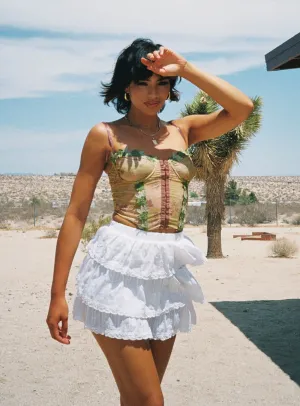 Easy Movement Sound Check Mini Skirt White