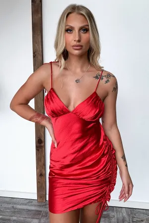 Wireless Dress - Red Trendy boho-inspired mini