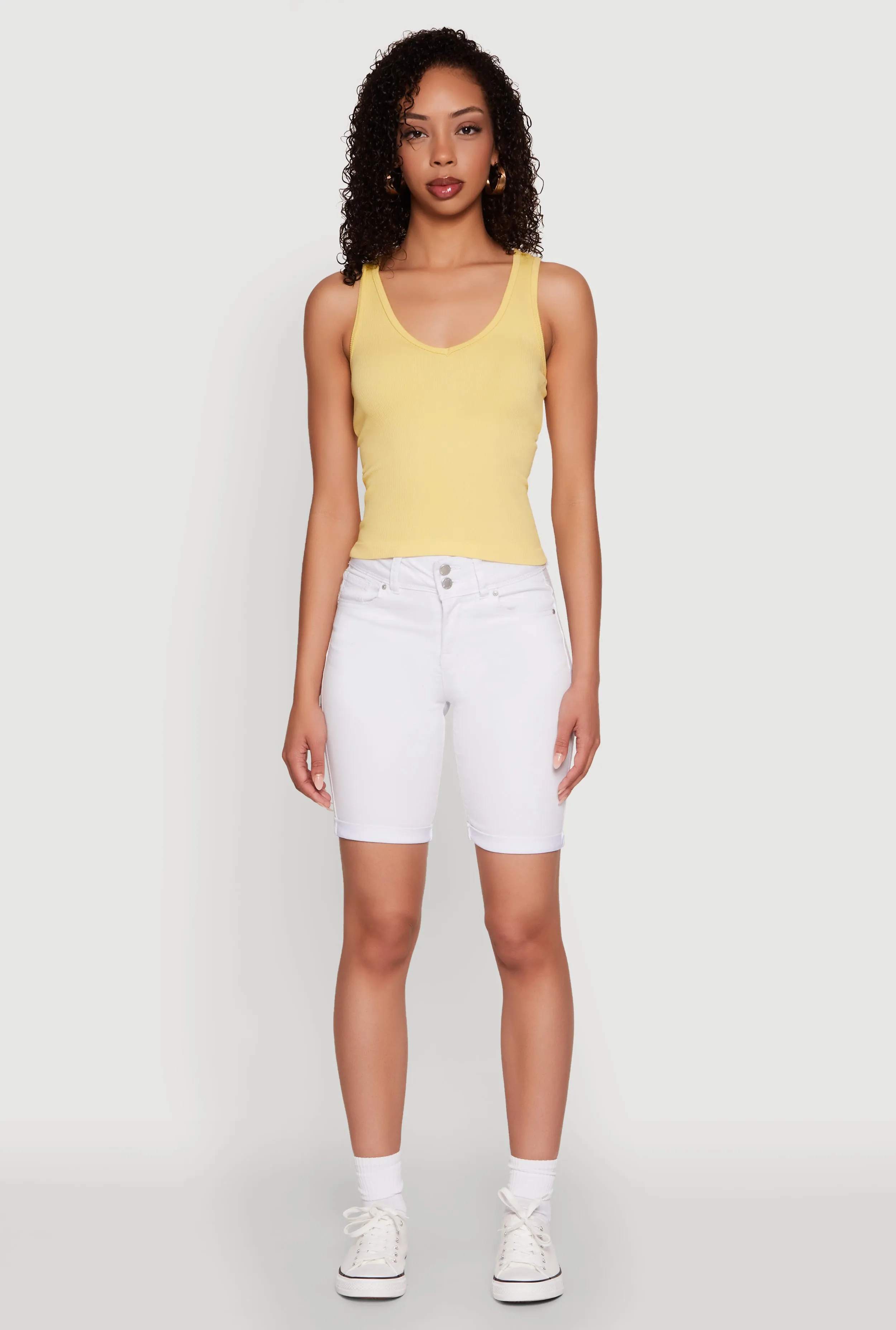 arctic scene Seamless Ribbed Knit V Neck Tank Top