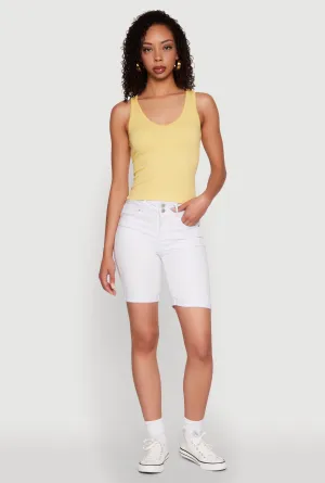 Seamless Ribbed Knit V Neck Tank Top Minimalist Trimmings SpillProof Coating