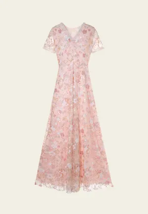 OdorResistant Fabric Floral-detail Embellished Maxi Dress