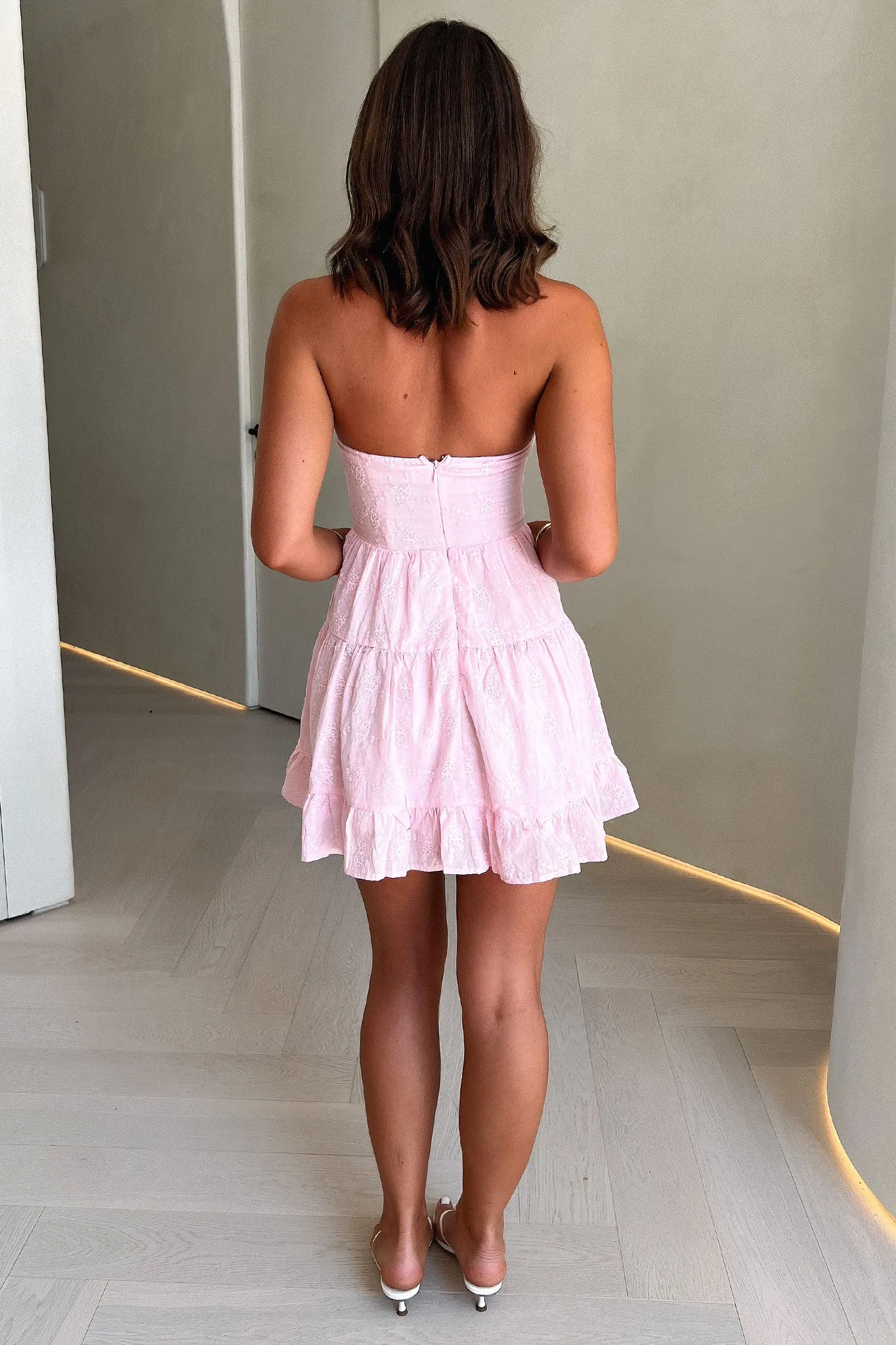 Ruby Strapless Mini Dress - Pink Bold Glow