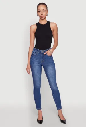Minimal Outfit Durable piece WAX Five Pocket Solid Skinny Jeans