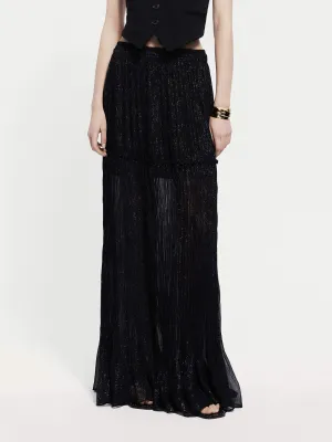 Lifestyle Look Metallic Textured Maxi Skirt