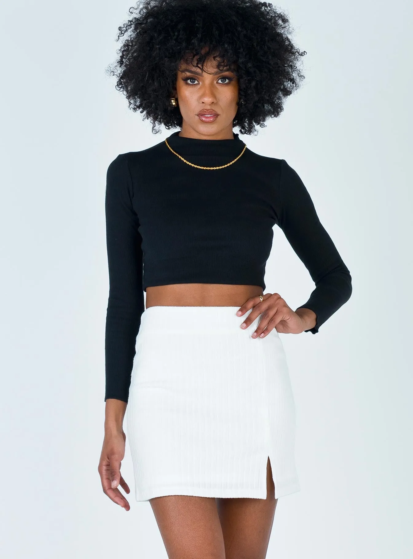 Human Movement Mini Skirt White Ombre effect Unique Feature