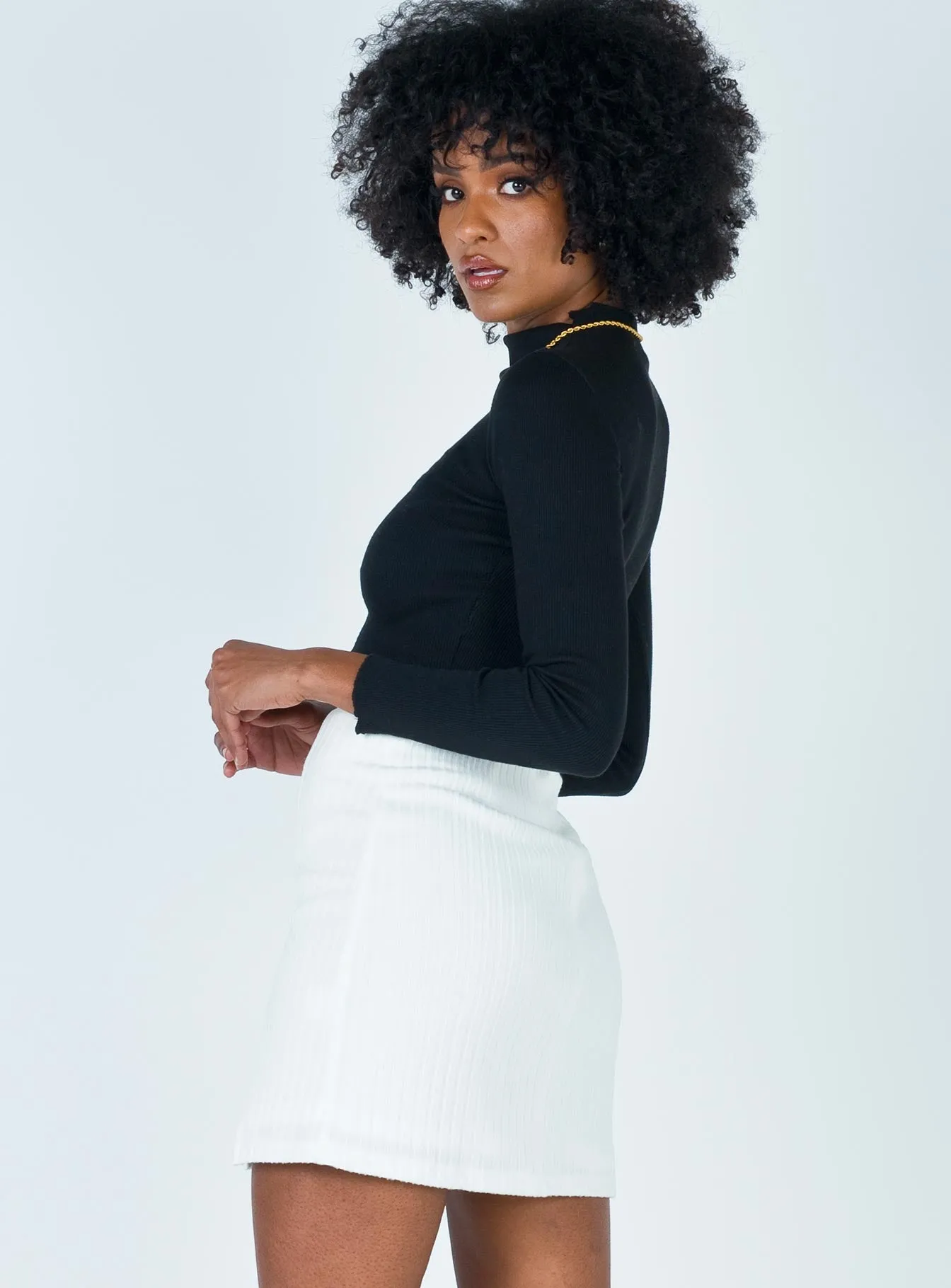 Functional Look Double Stitched Human Movement Mini Skirt White