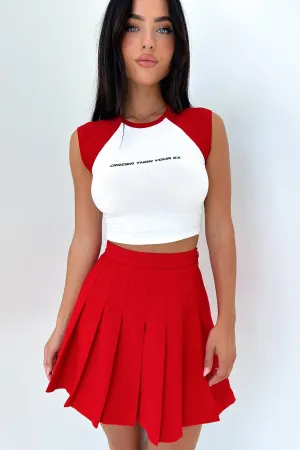 Machine washable Kareena Skirt - Red