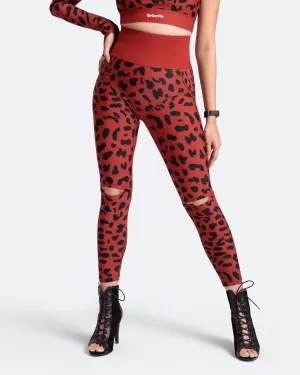 High-Rise Knee-Slit Leggings Seamless construction