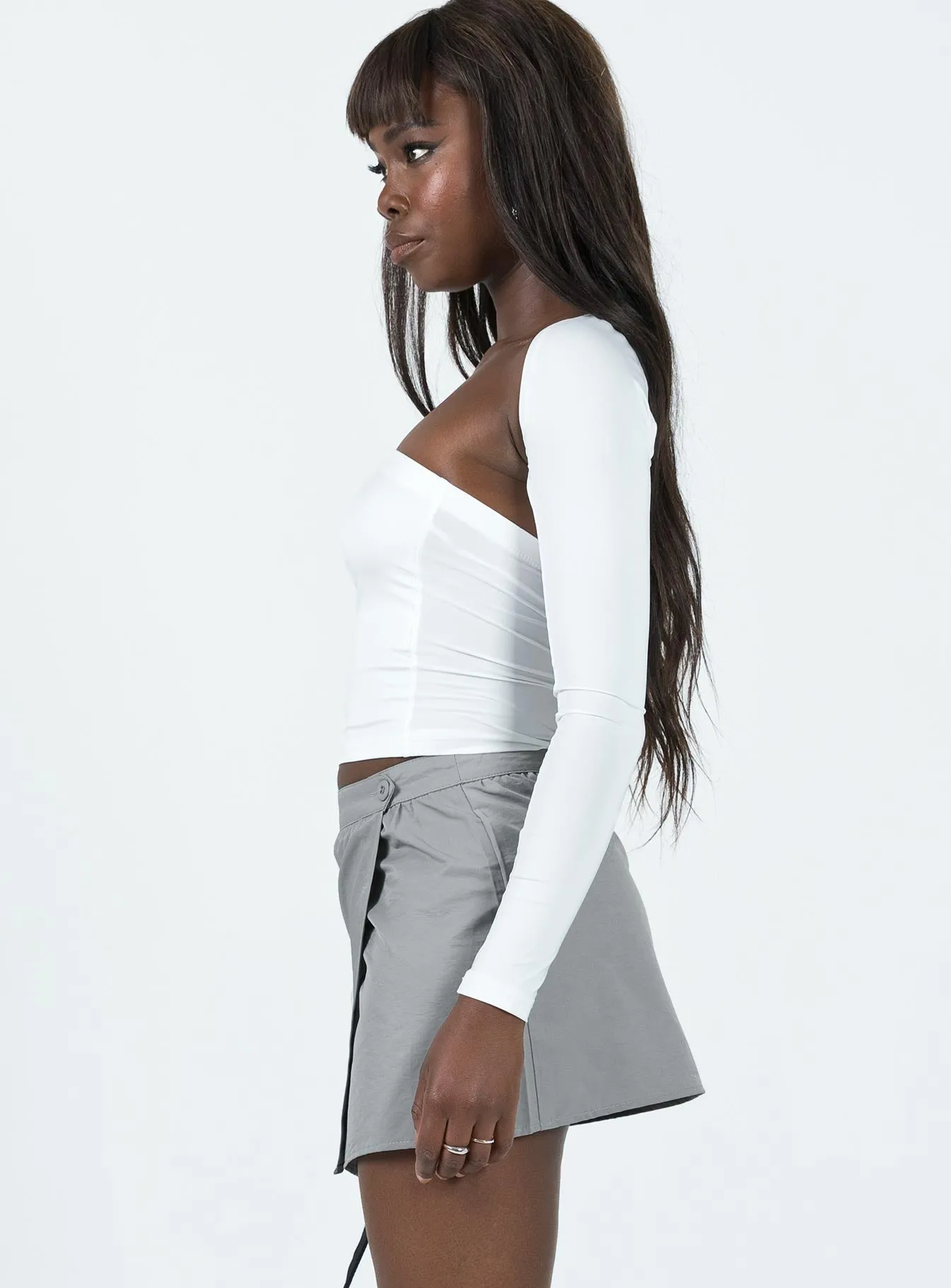 Not Going Home Mini Skirt Grey Odor Resistant Treatment