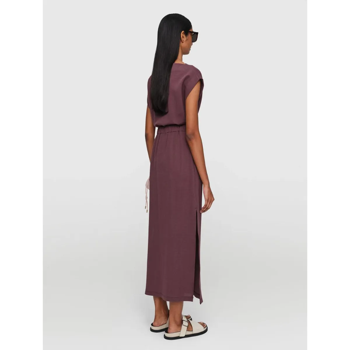 Seamless Design Aubergine Cotton Jersey Dress
