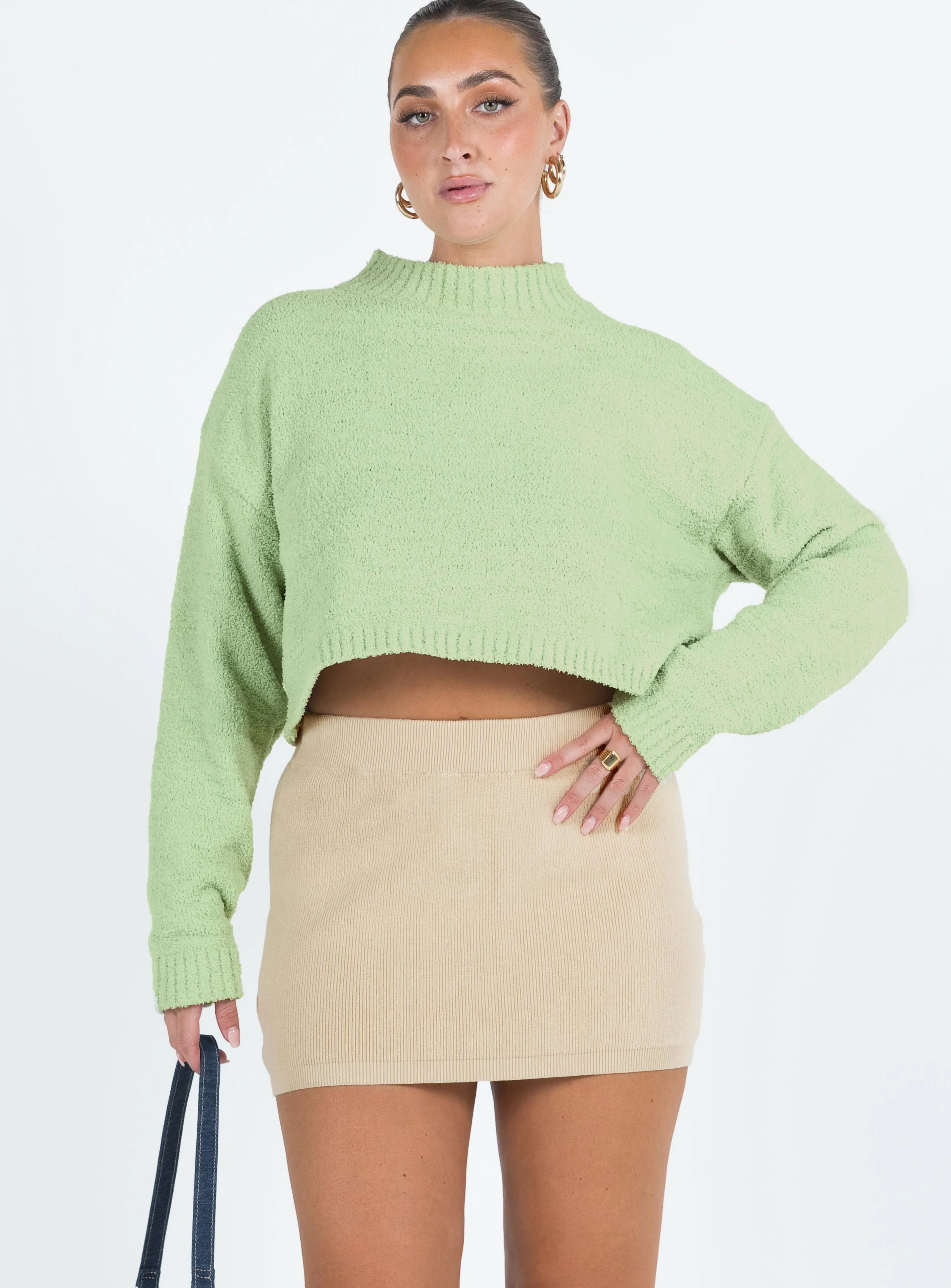 Lorentz Mini Skirt Beige lace accents Easy Comfort