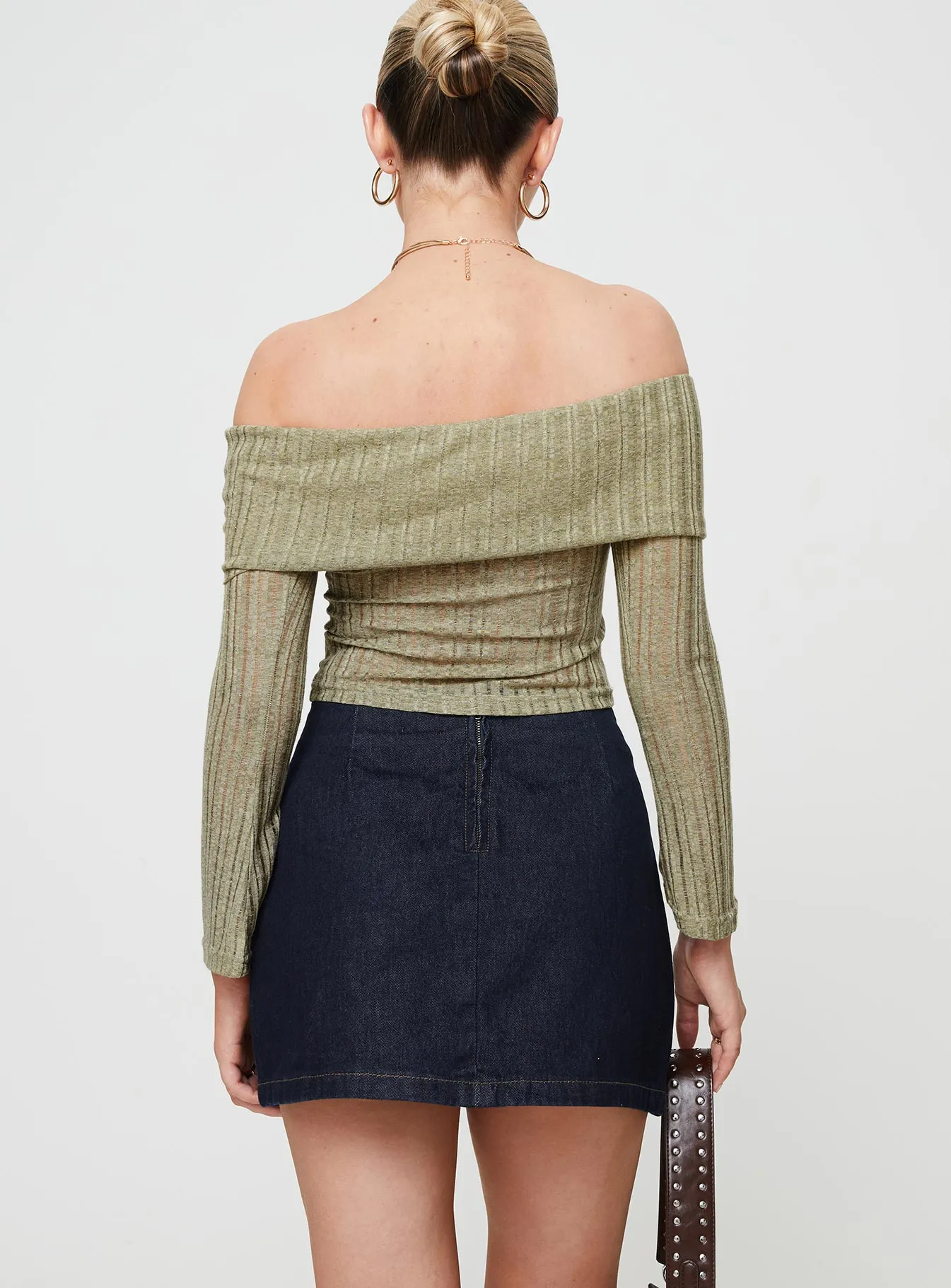 Breezy Flow Craftsmanship Focus Sawan Pleated Denim Mini Skirt Dark Wash