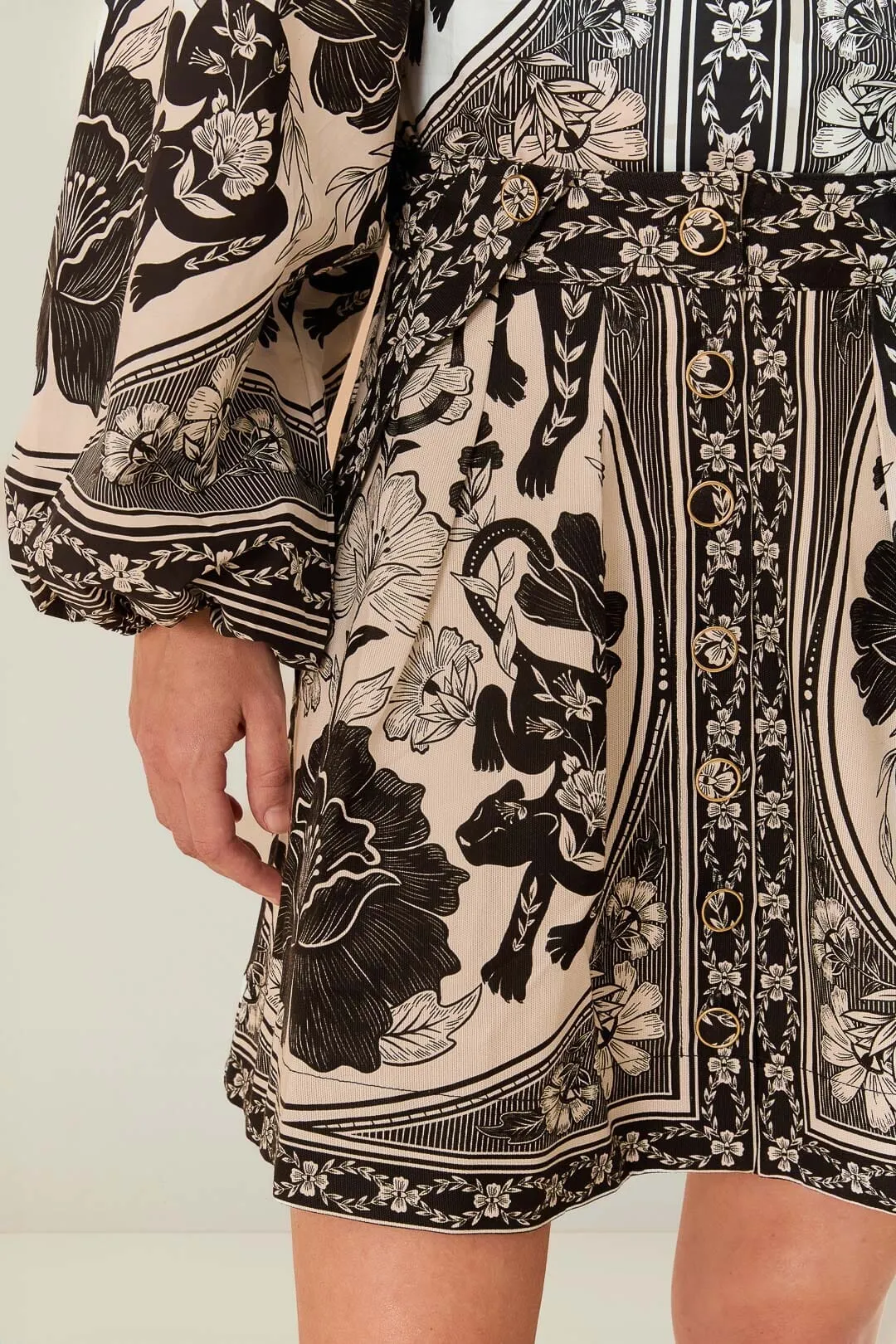 Off-White Flower Leopards Mini Skirt All Season Smart Look