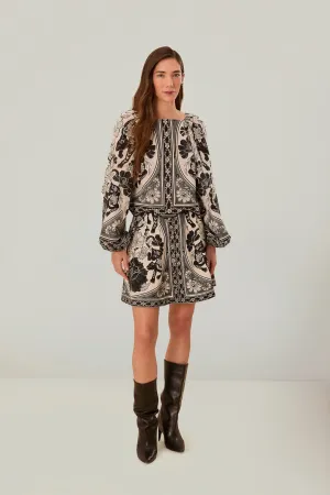Sustainable Fabric Off-White Flower Leopards Mini Skirt