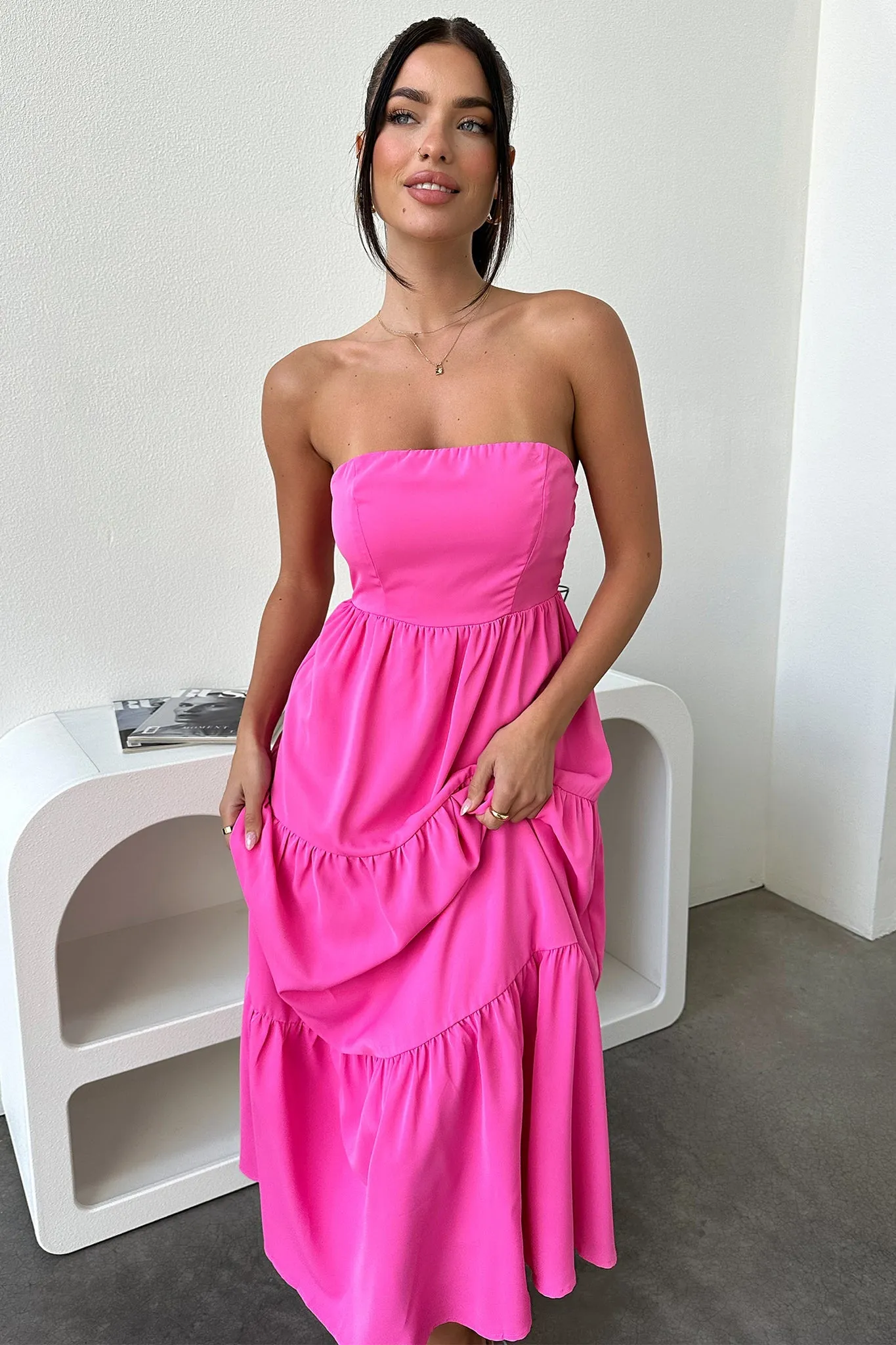 Hemp Soft Tree Arch Hailey Maxi Dress - Pink