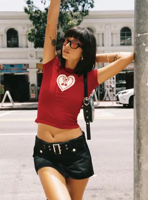Festival Outfit Everyday Favorite Leita Belted Micro Skort Washed Black Denim