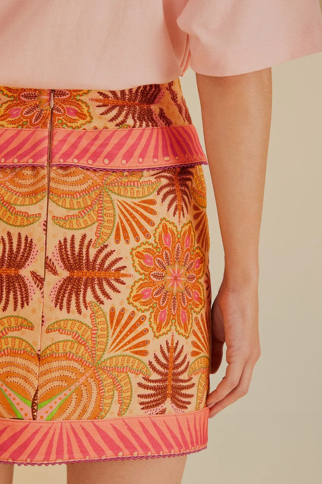 Gentle Wear Sand Palm Scarf Skirt