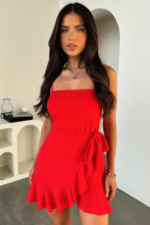Classic cute short dress Light Pop Grace Dress - Red