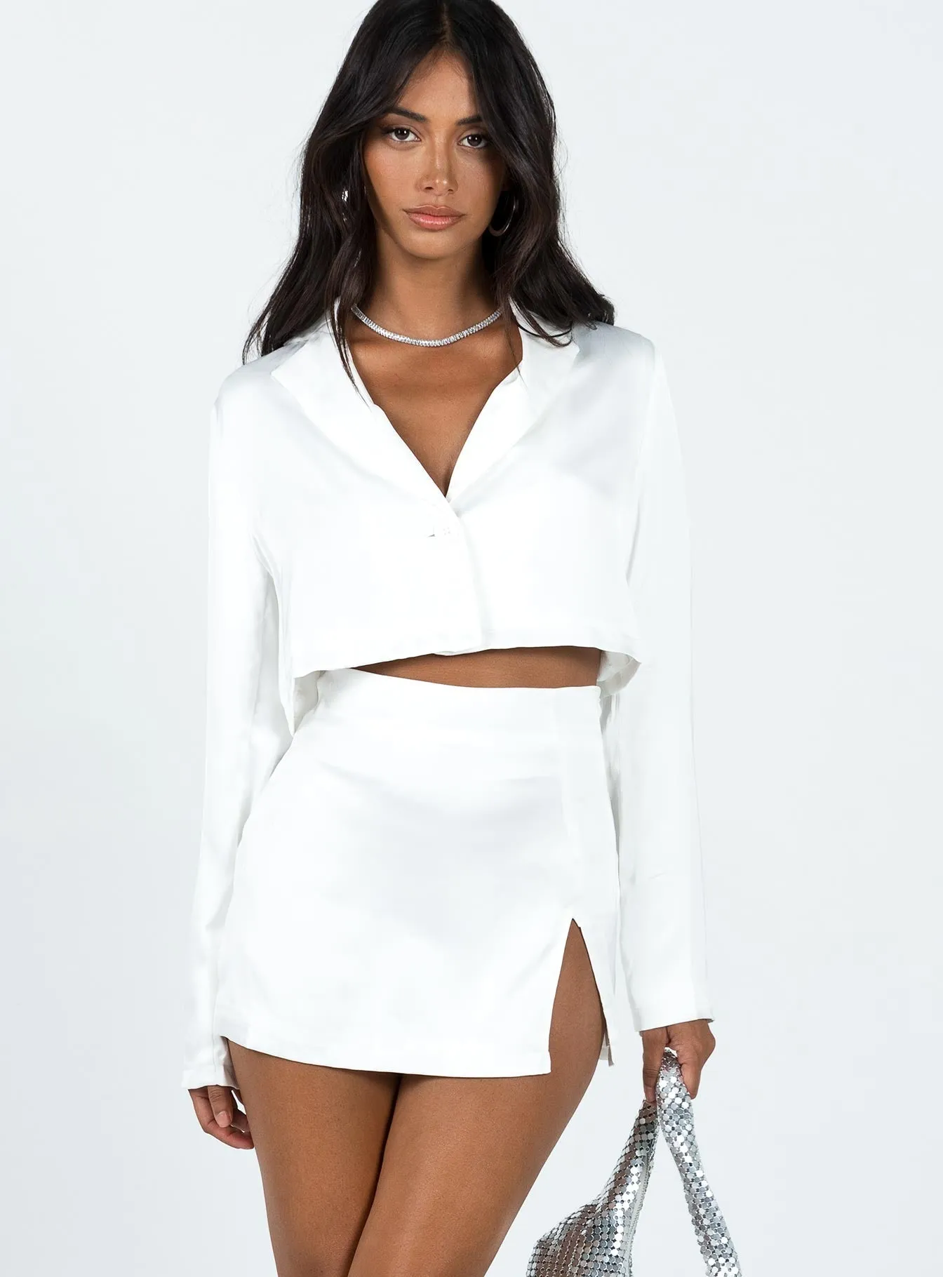 Tiered hem Hypoallergenic fabric Daley Set White
