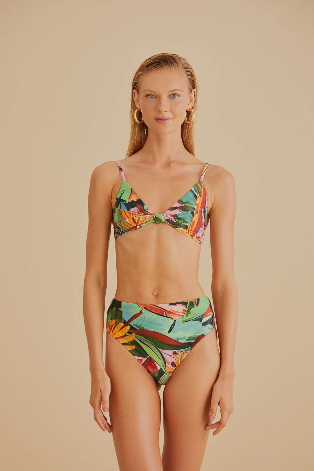Banana Foliage High Waisted Bikini Bottom ReflectiveDetails