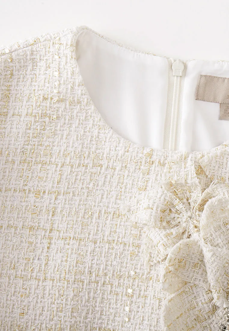 Gentle Glow ReflectiveDetails Crystal-detail Flower Embellished Dress