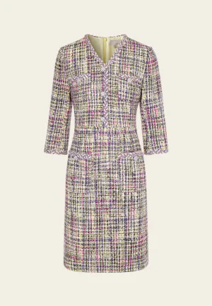 Braided Hem Tweed Dress MoistureWicking Fabric Motion Core