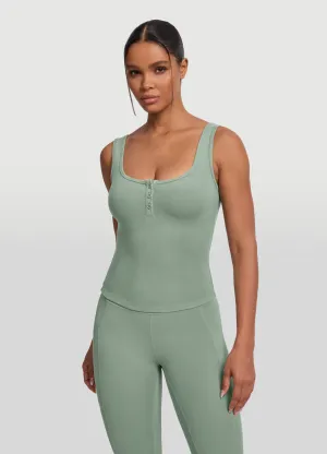 Button Front Tank Top Comfort Focused Design waterproof