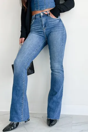 Stretch Fit Top Brynn High Rise Raw Cut Risen Non Distressed Jeans (Dark)