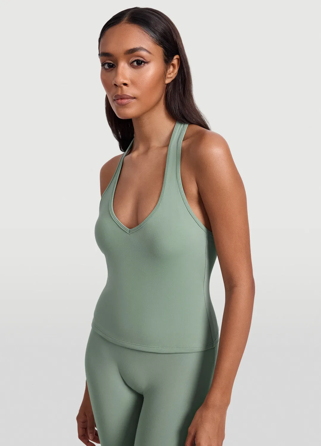 Multi Panel Construction short term projects Open Back Halter Tank Top