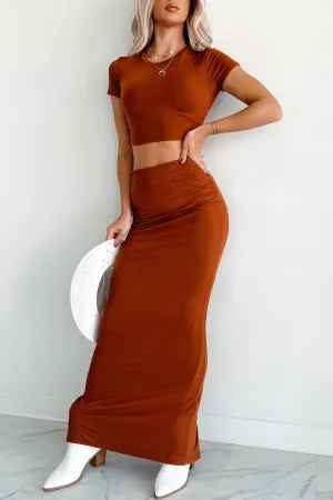 Comfort In Chaos Maxi Skirt (Rust) Everyday Favorite