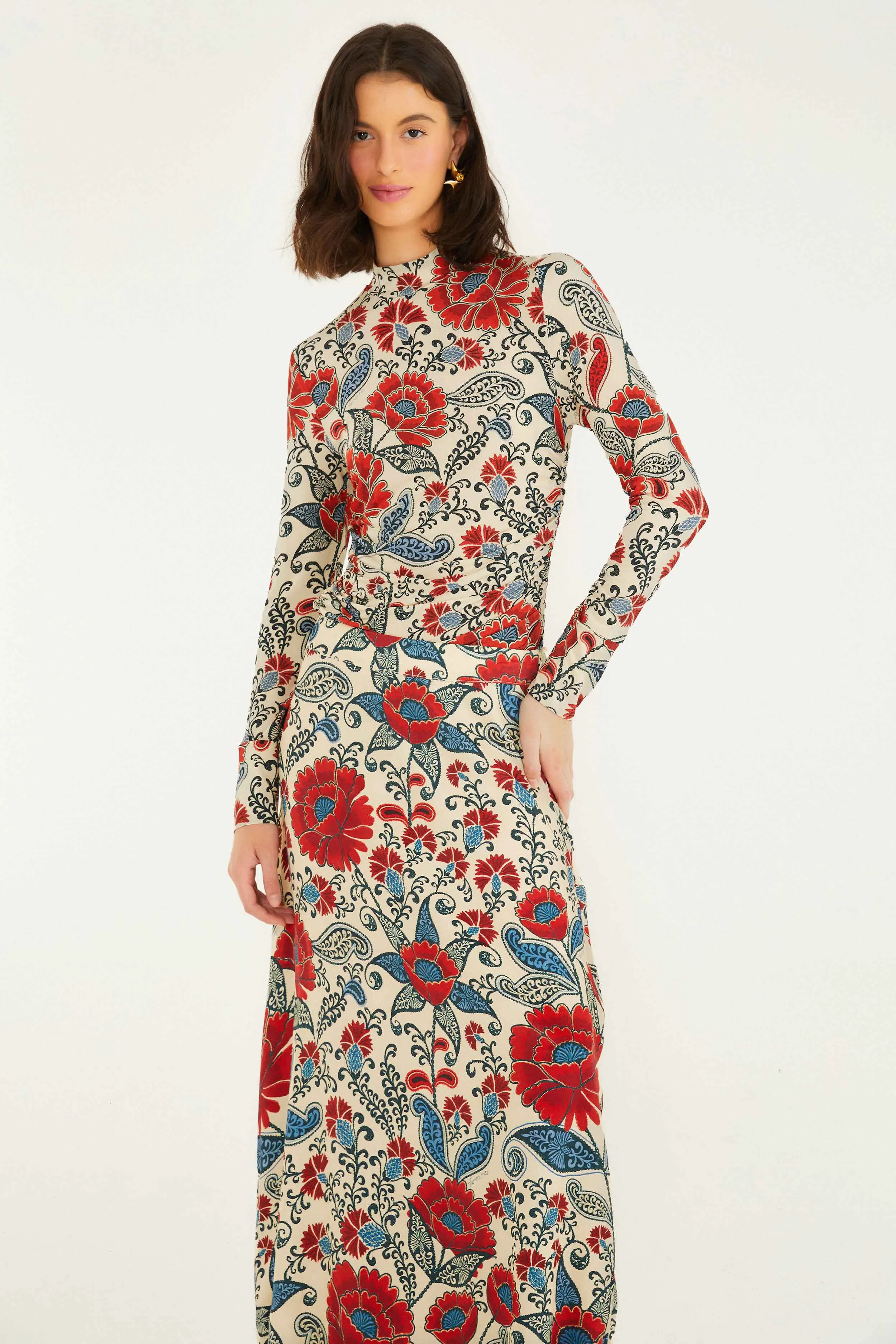 Jewel Tones Tonal Layering Sand Francesca Lenzing? Ecovero? Viscose Maxi Skirt