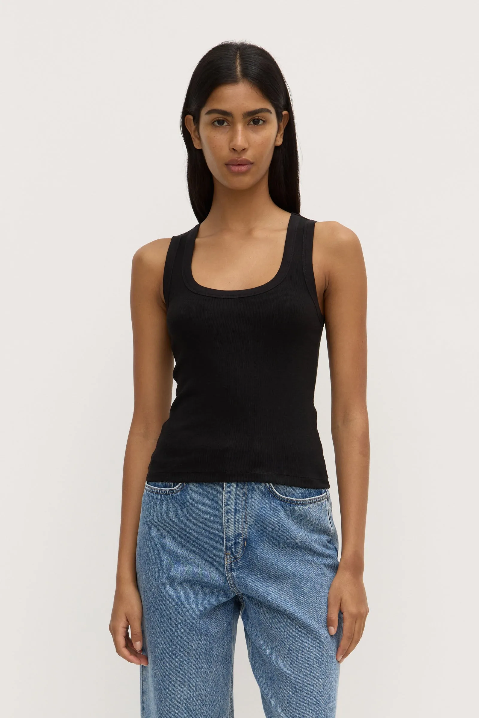 Robyn Scoop Neck Rib Tank AntiPillingTechnology AntiStatic Lining