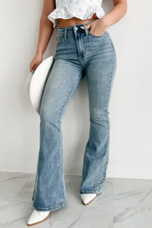 Raglan Sleeve Malina High Rise Western Flare Judy Blue Jeans (Medium)