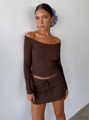 Modern Cut Baseline Rib Skort Brown
