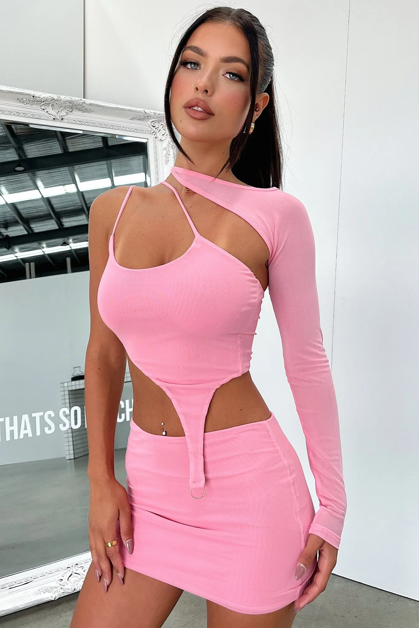 Chill Feel Xia Mini Skirt - Pink