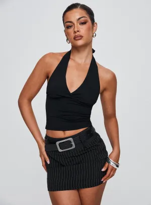 Outfit Essence Outfit Moodboard Christel Pinstripe Skort Black