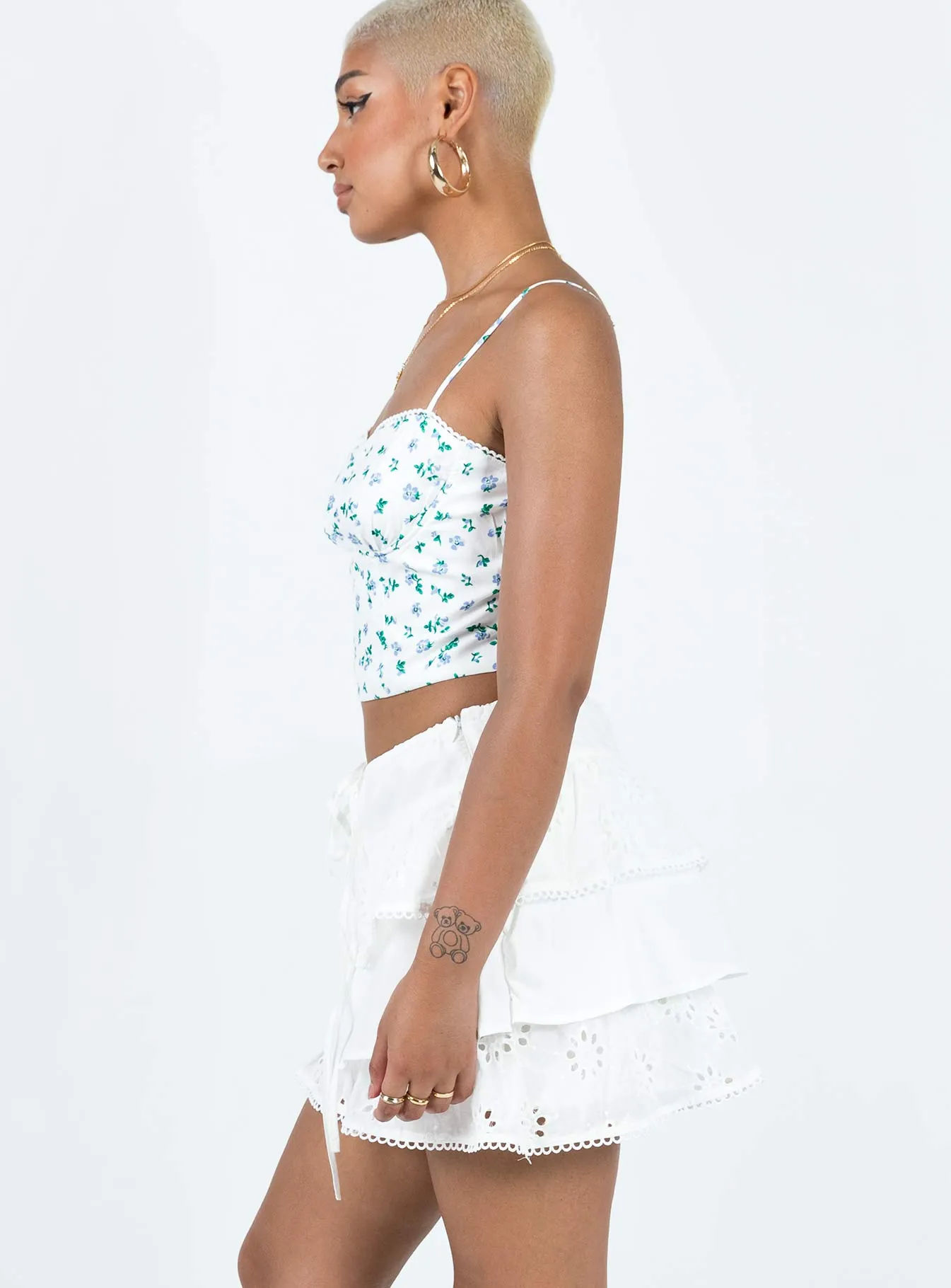 Cashmere Touch Malana Anglais Mini Skirt Ivory