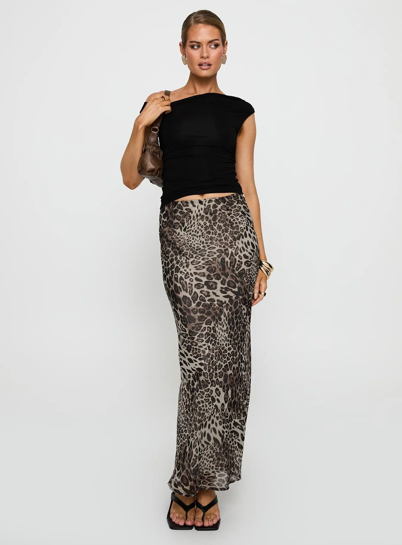 Manda Maxi Skirt Leopard Bold Cut