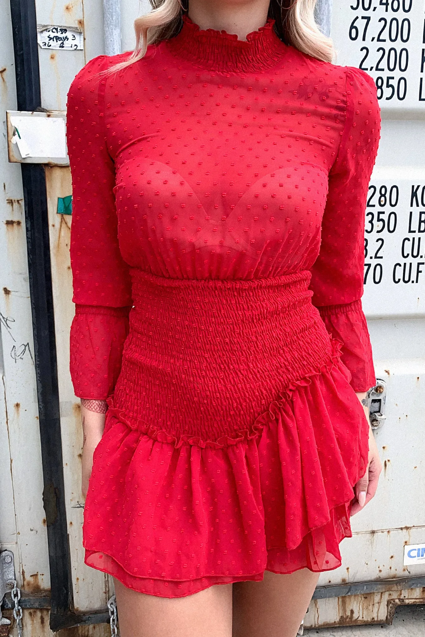 Maia Dress - Deep Red Eco Friendly Dye