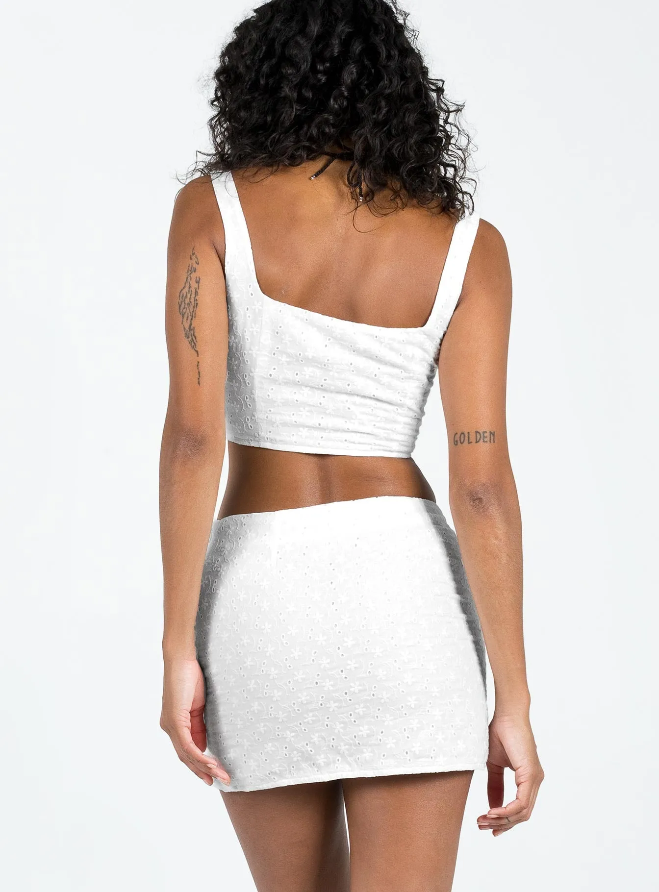 Detachable Detail Modern Design Reuss Mini Skirt White