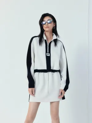 Daytime Look Contrast Top and Mini Skirt Set