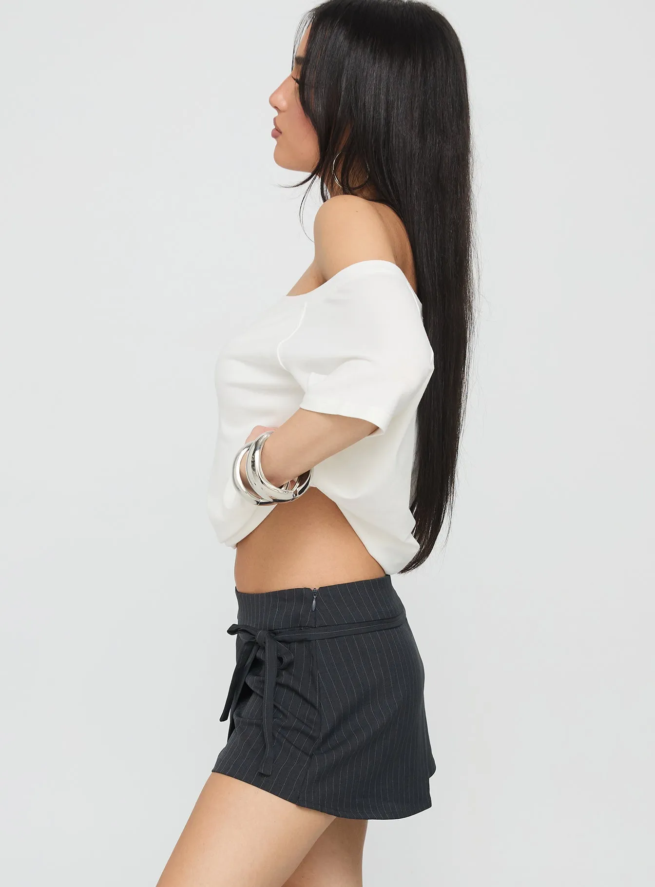 No Angel Wrap Skort Grey Pinstripe Teen Fashion