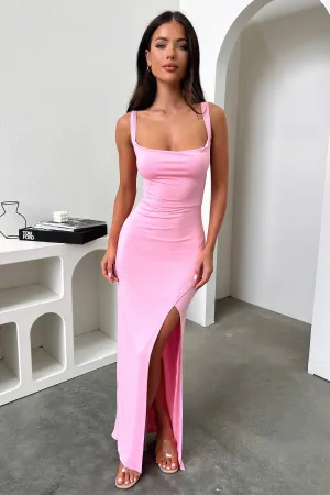 Flowing silhouette dress Practical long dress Calvary Maxi Dress - Pink