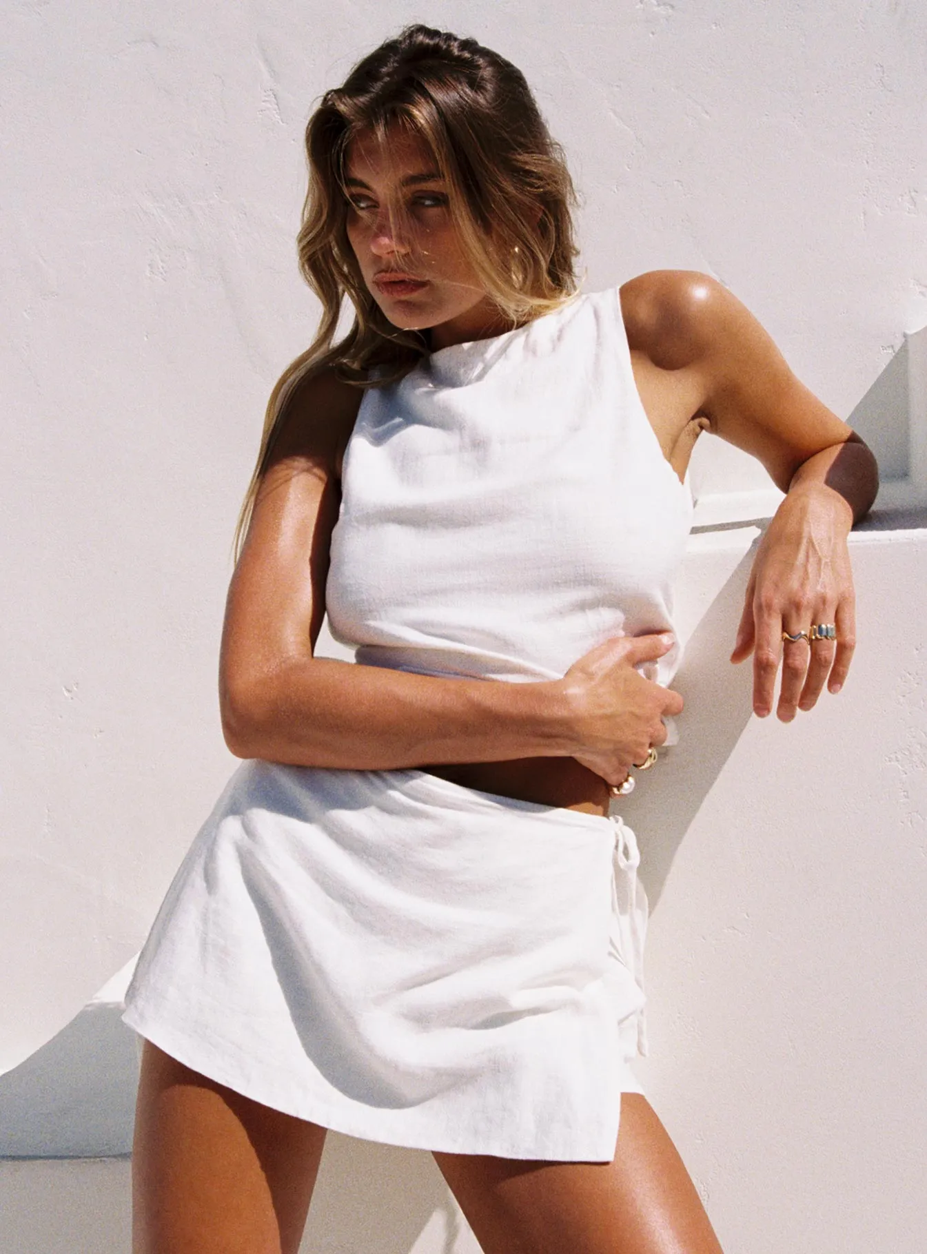Gulliver Tie Side Mini Skort White Non Irritating Edges Pastel Colors