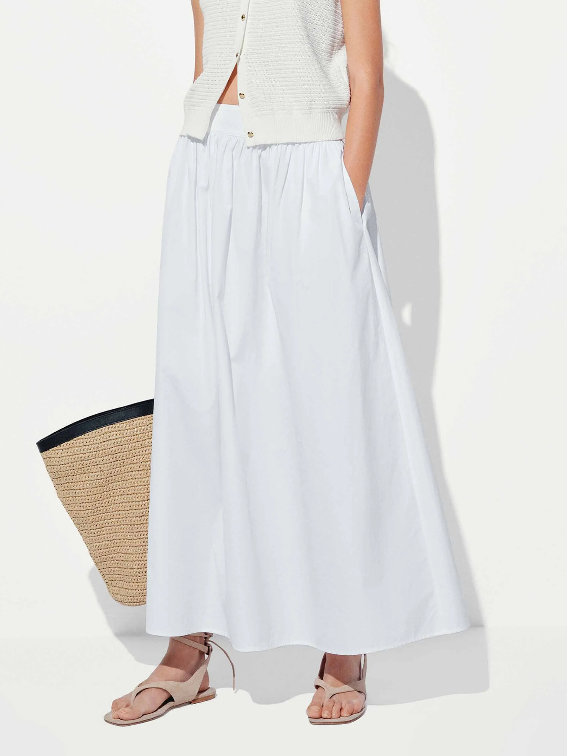Side Zipper Cotton Skirt Vegan Material