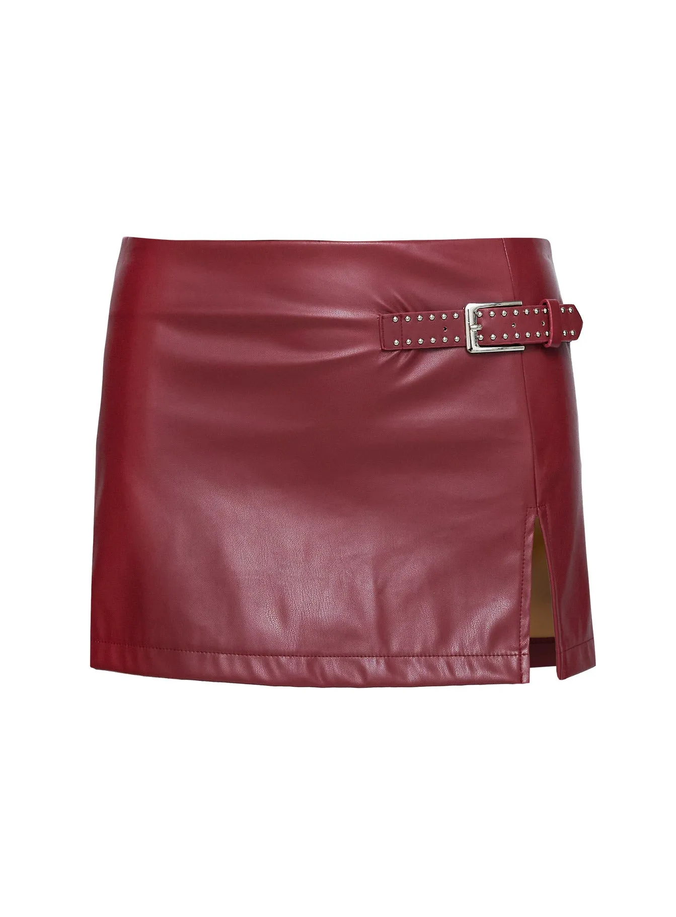 Draped Design Luxury Trim De Tigre Belted Mini Skirt Red