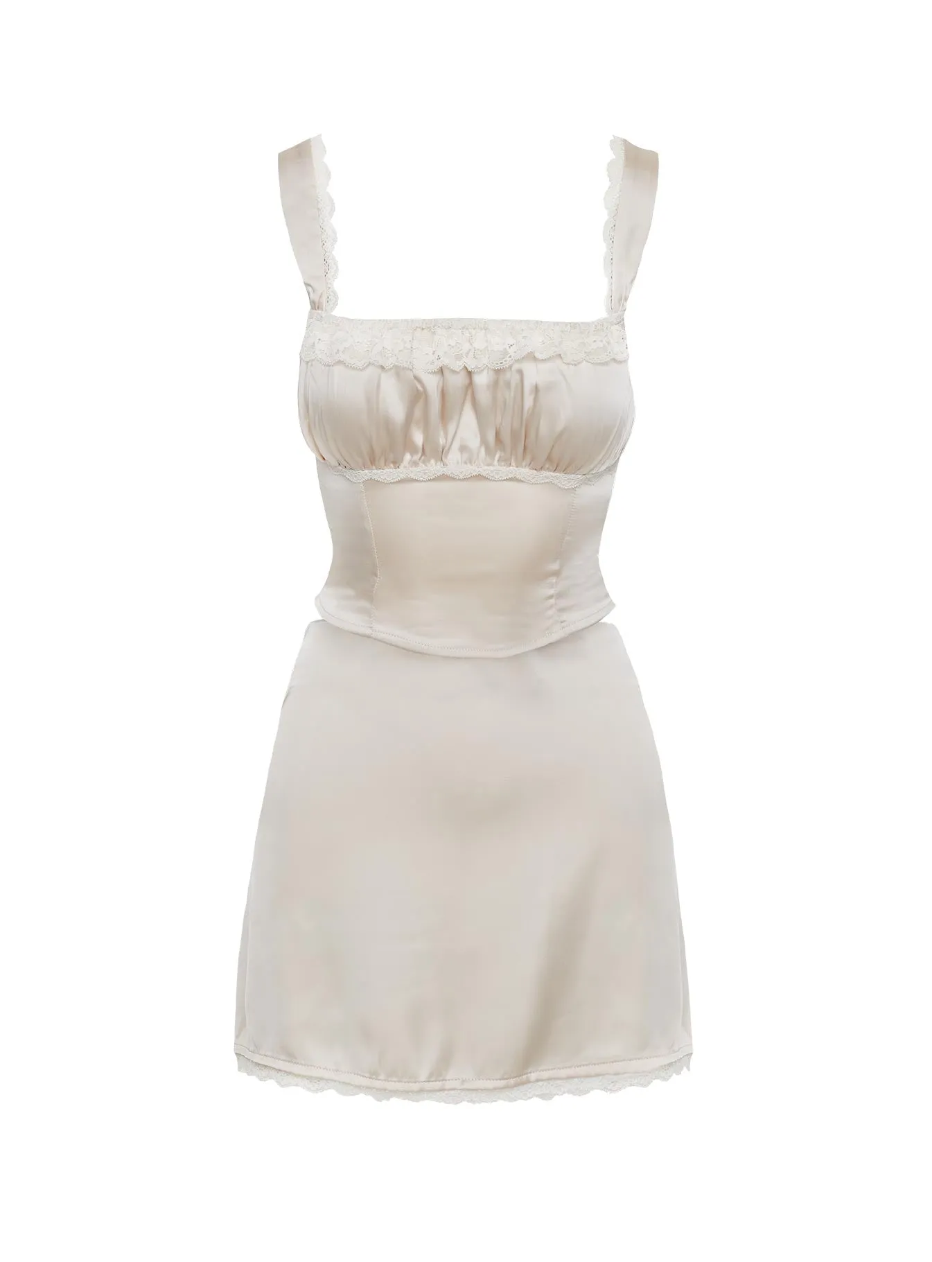 One size fits most Acela Satin Set Cream