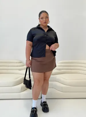 Selby Mini Skirt Brown Curve Everyday Style
