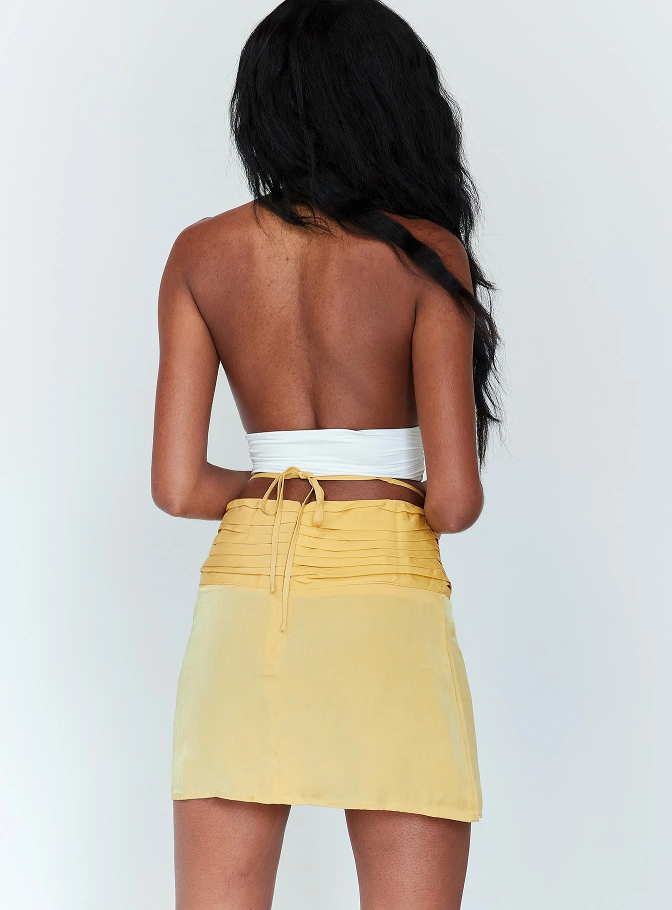 Flexible Material Seasonal Must Have Simone 2000's Mini Skirt Yellow